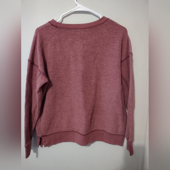American Eagle Women's Reverse Fleece Crewneck Sweatshirt Rose Colored Size M - Picture 7 of 7